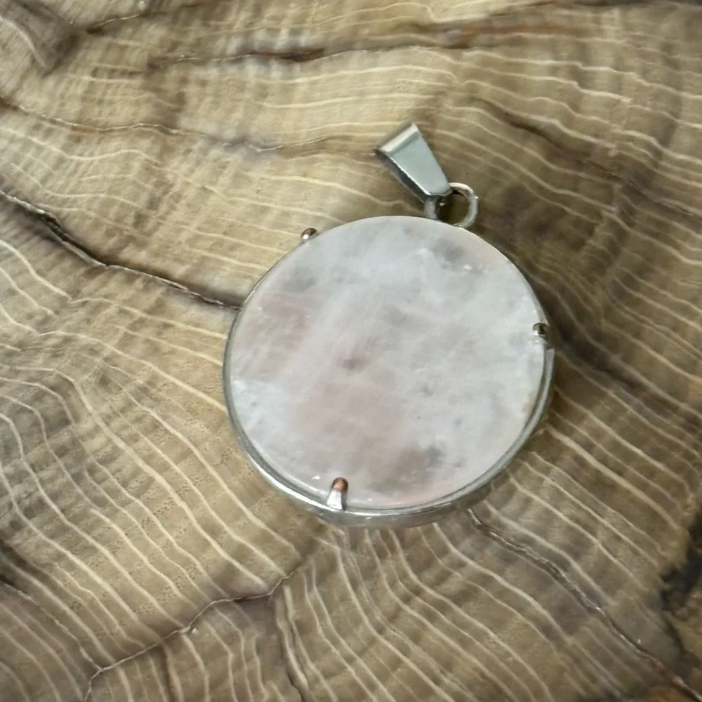 Rose Quartz Silver Tree of Life Pendant Necklace